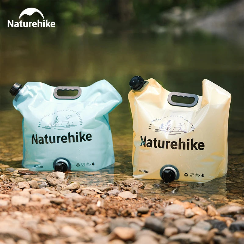 10L Water Bag Outdoor Portable Folding Water Storage Bag Camping Drinking Bucket Food Grade Water Bucket with Valve