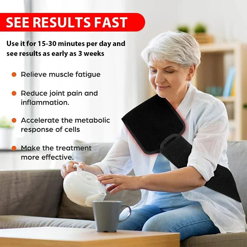 660nm & 850nm Red Light Therapy Pad – Infrared Heating Wrap for Pain Relief, Muscle Recovery & Joint Support – Back, Knee, Hand, Foot & Face