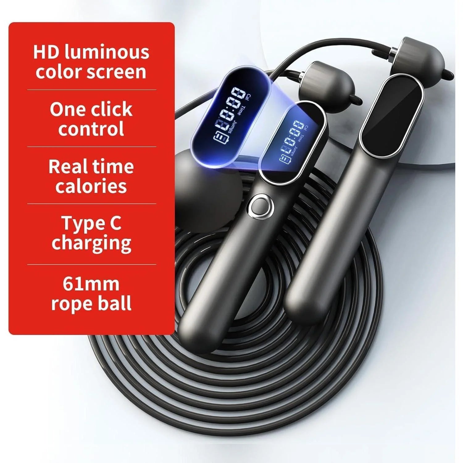 Smart Digital Skipping Rope – Cordless, Adjustable & Perfect for Indoor Fitness