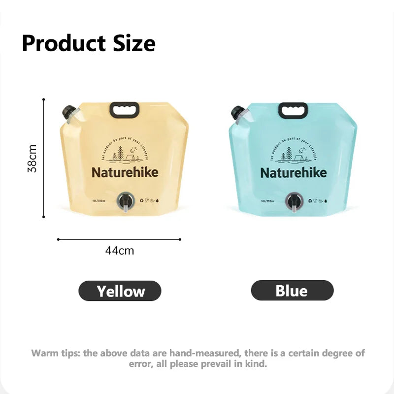 10L Water Bag Outdoor Portable Folding Water Storage Bag Camping Drinking Bucket Food Grade Water Bucket with Valve