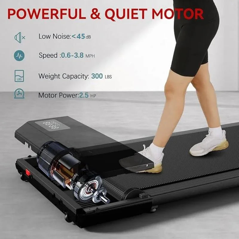 300 lbs Capacity 2-in-1 Walking Treadmill – Joint-Friendly, Space-Saving Fitness Solution for Home with Remote & LED Display