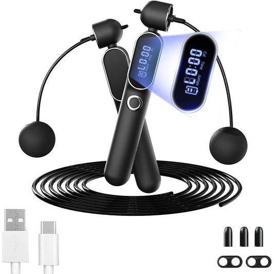 Smart Digital Skipping Rope – Cordless, Adjustable & Perfect for Indoor Fitness